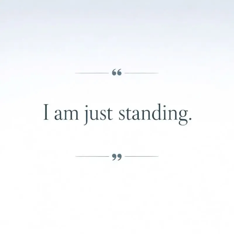 The quote image "I am just standing"to highlight the main point of the story. 