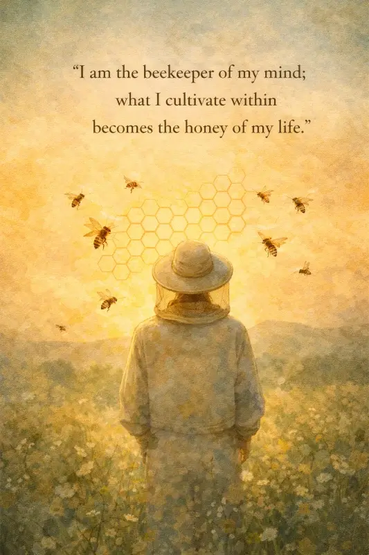 "I am the beekeeper of my mind; what I cultivate within becomes the honey of my life."