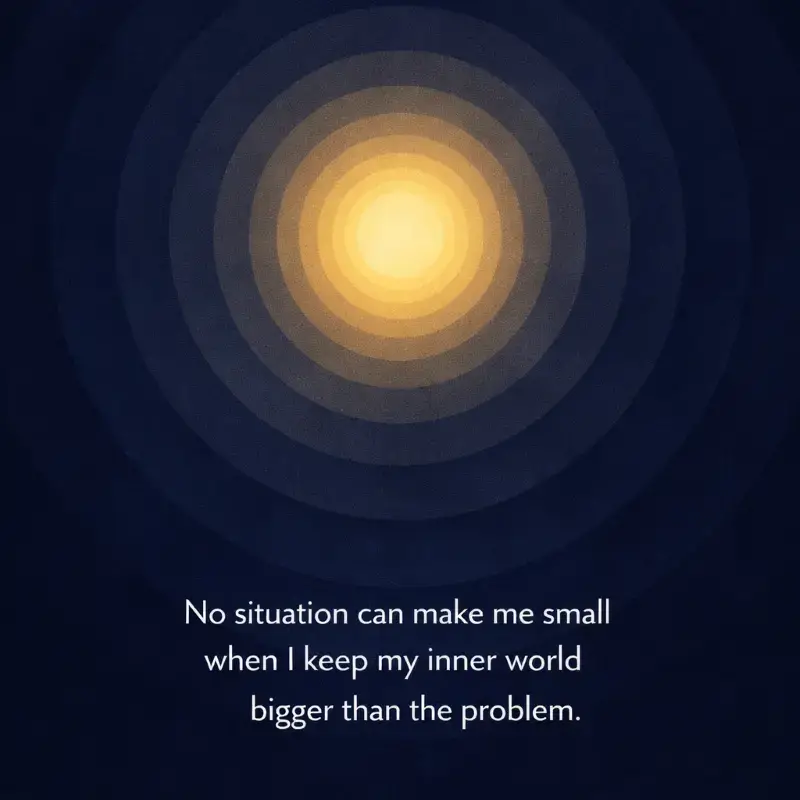 "No situation can make me small when I keep my inner world begger than the problem."