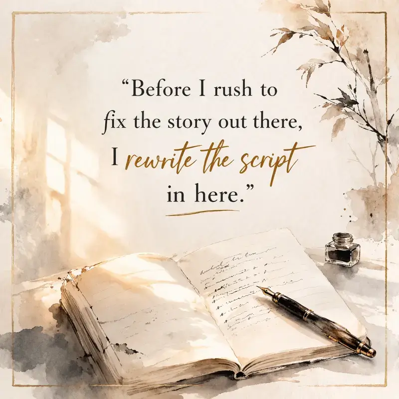 "Before I rush to fix the strory out there, I rewrite the script in here."